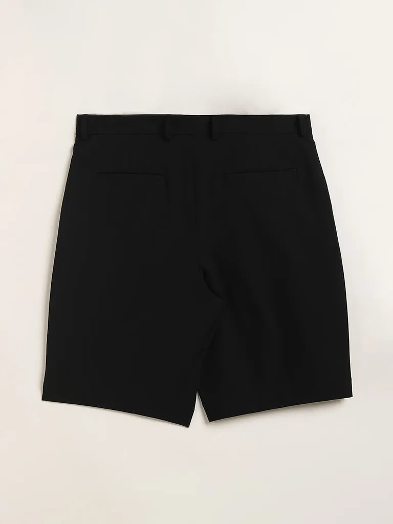 Ascot Black Relaxed Fit Mid Rise Shorts