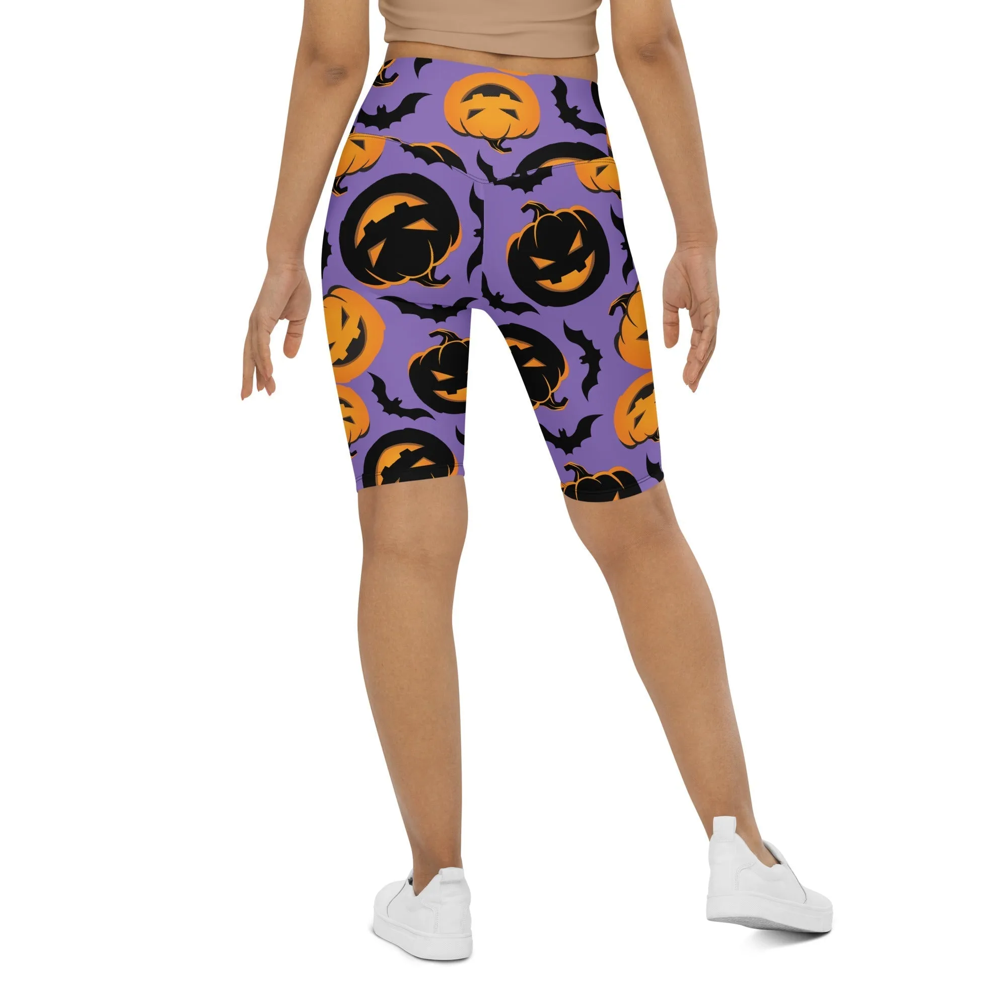 Bats and Jack O'Lanterns Biker Shorts