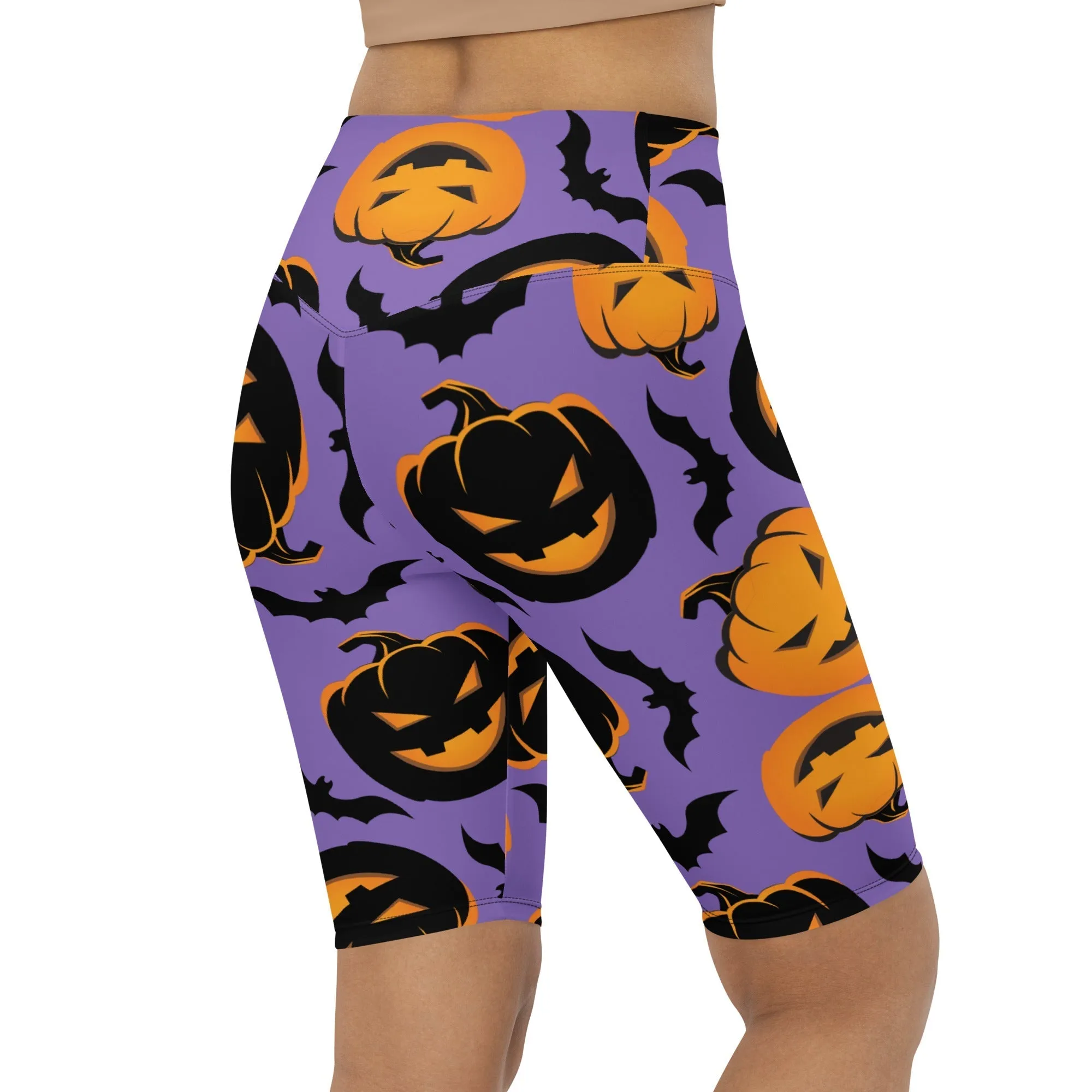 Bats and Jack O'Lanterns Biker Shorts