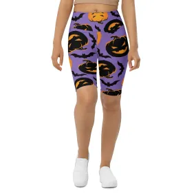 Bats and Jack O'Lanterns Biker Shorts