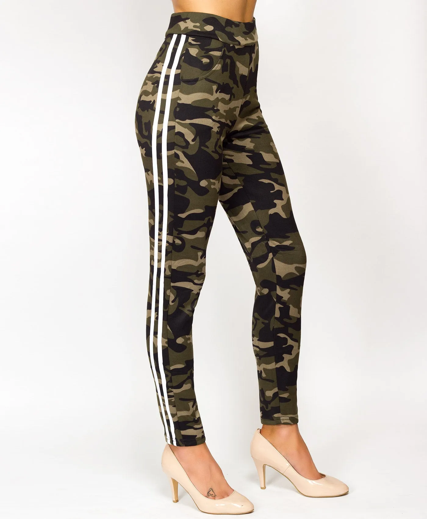 Camouflage Side Stripe Leggings