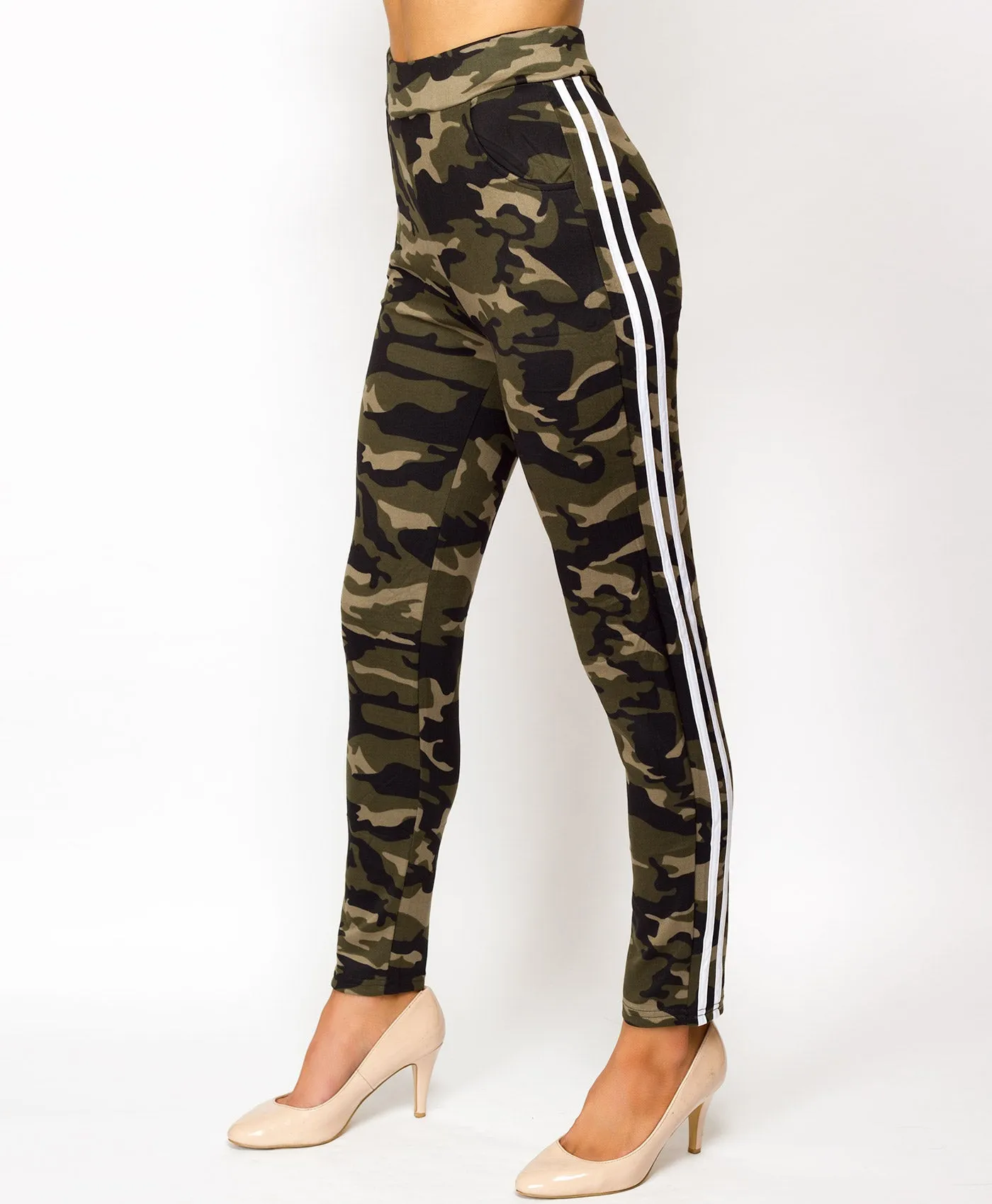 Camouflage Side Stripe Leggings