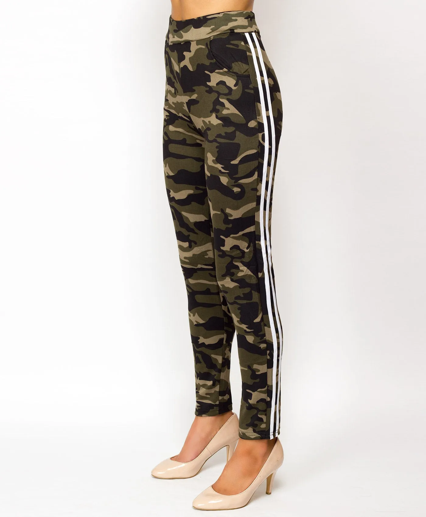 Camouflage Side Stripe Leggings