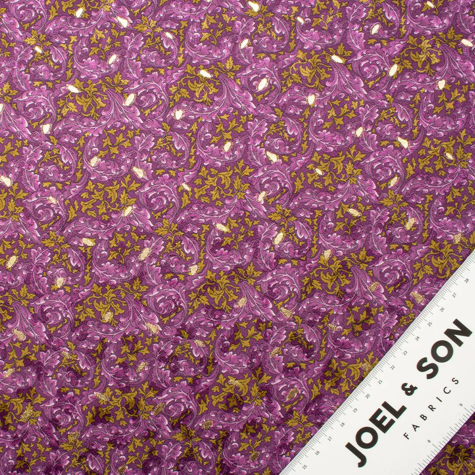 Deep Gold & Purple Silk Gold Jacquard