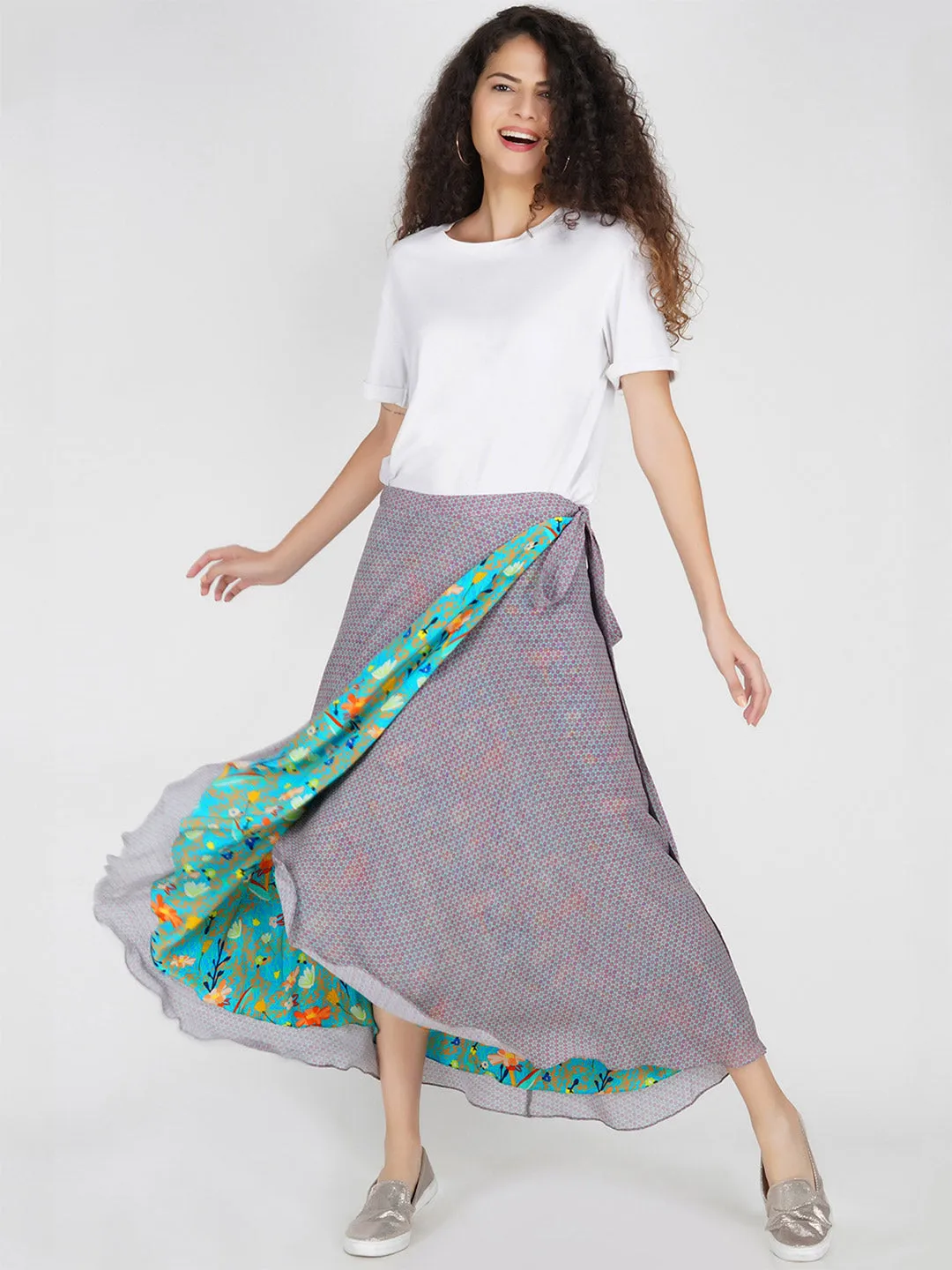 Duo Wrap Skirt - Micro Floral