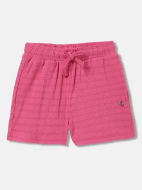 Elle Kids Girls Pink Solid Relaxed Fit Shorts