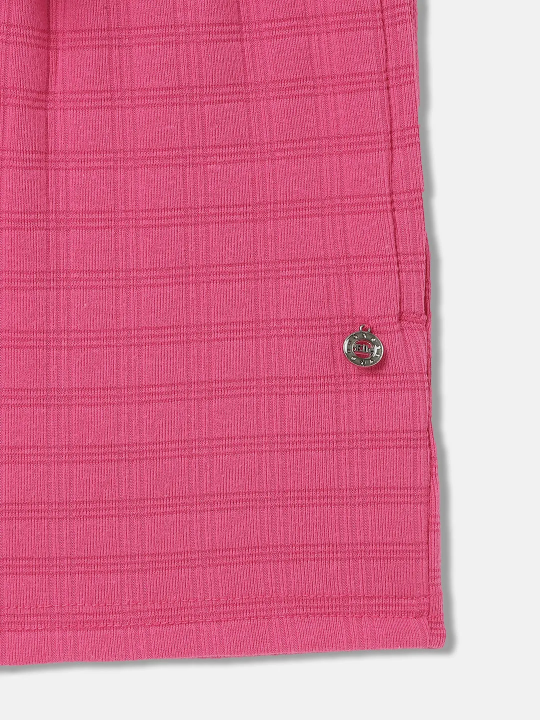 Elle Kids Girls Pink Solid Relaxed Fit Shorts