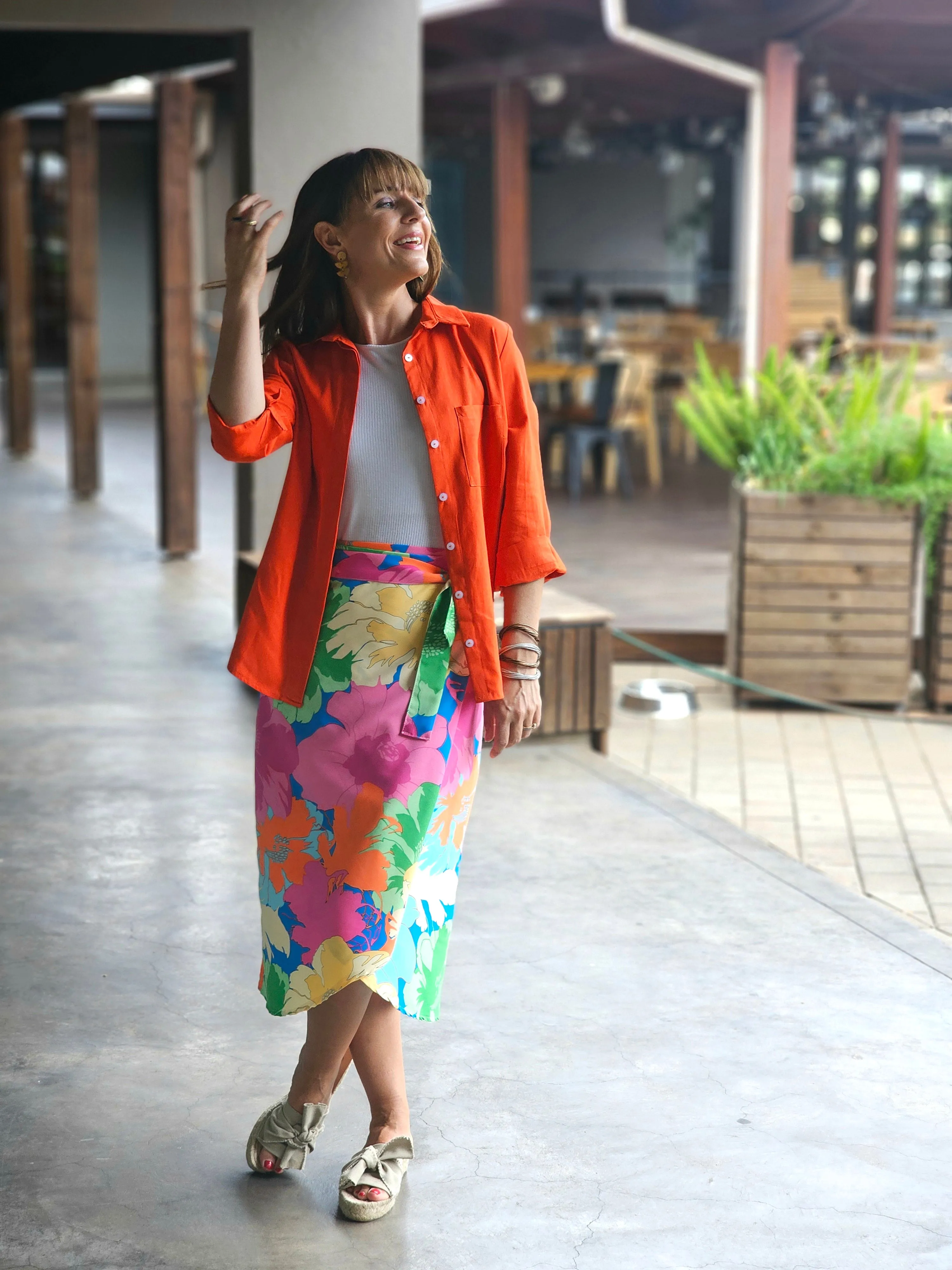 Elle Wrap Skirt Giant Floral