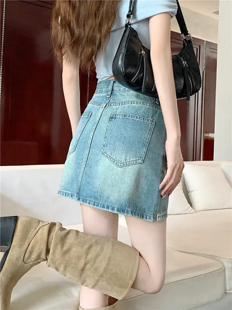 Embroidered Bow Korean Style Mini Skirt