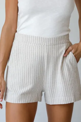 FINAL SALE - Absolutely Thriving Cream Striped Shorts - DU DEAL