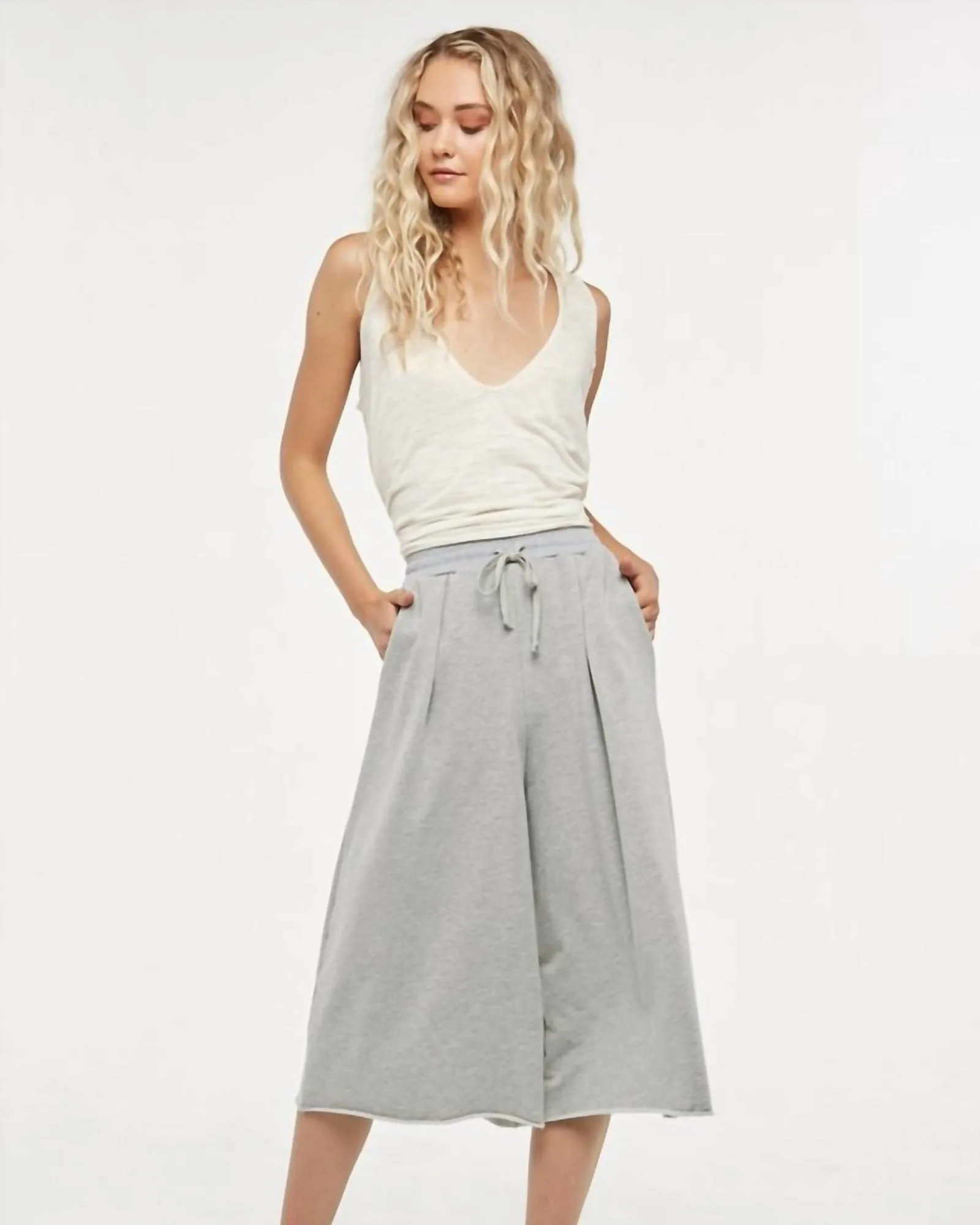 Flynn Culottes Pant in Heather Grey | Heather Grey