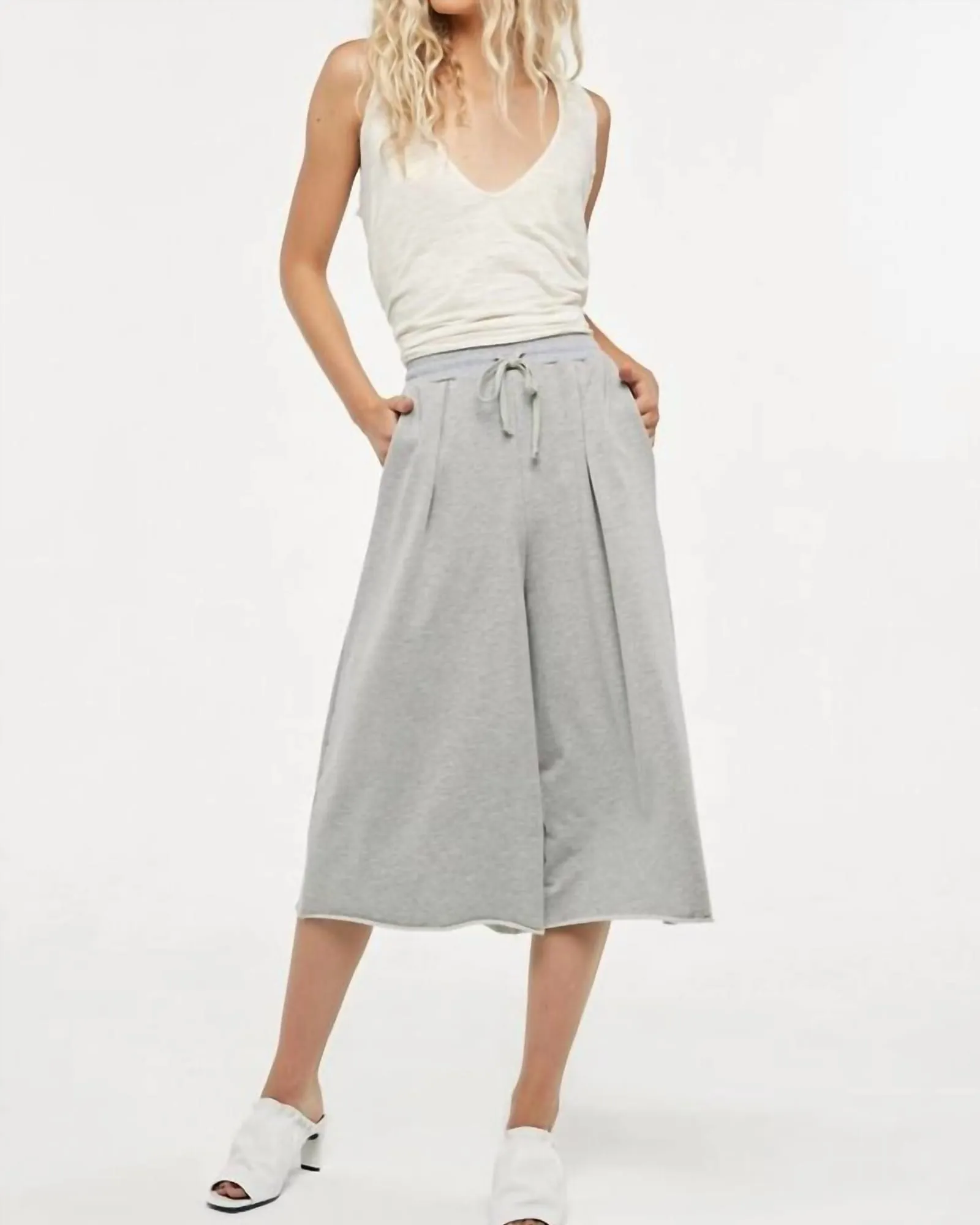 Flynn Culottes Pant in Heather Grey | Heather Grey