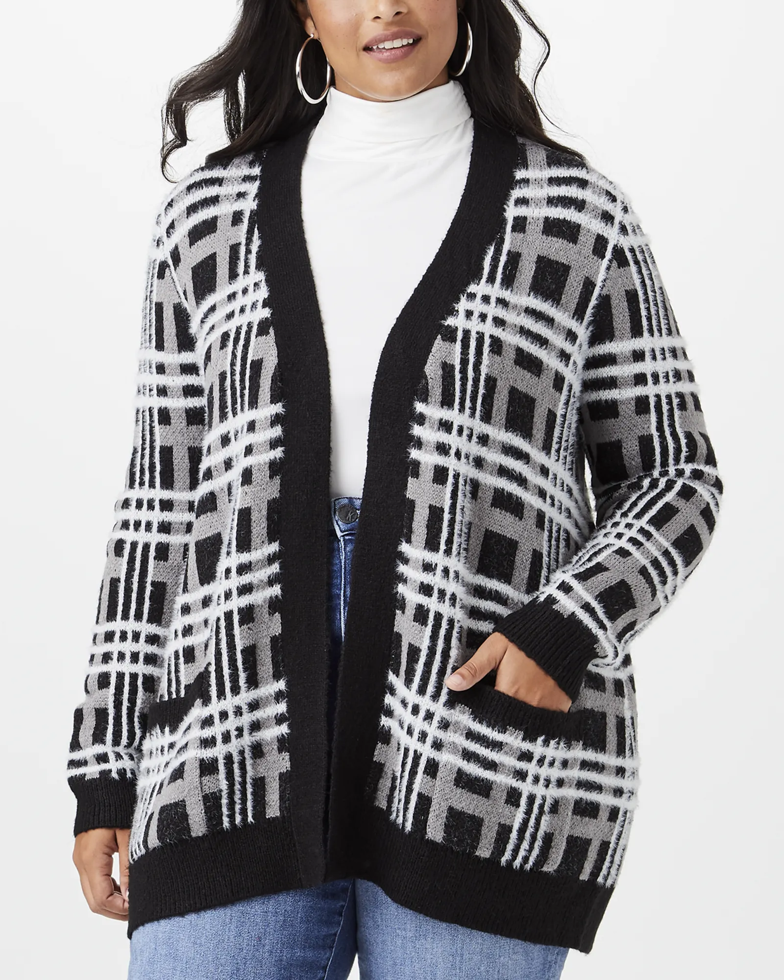 Giana Cardigan | Black / Light Grey