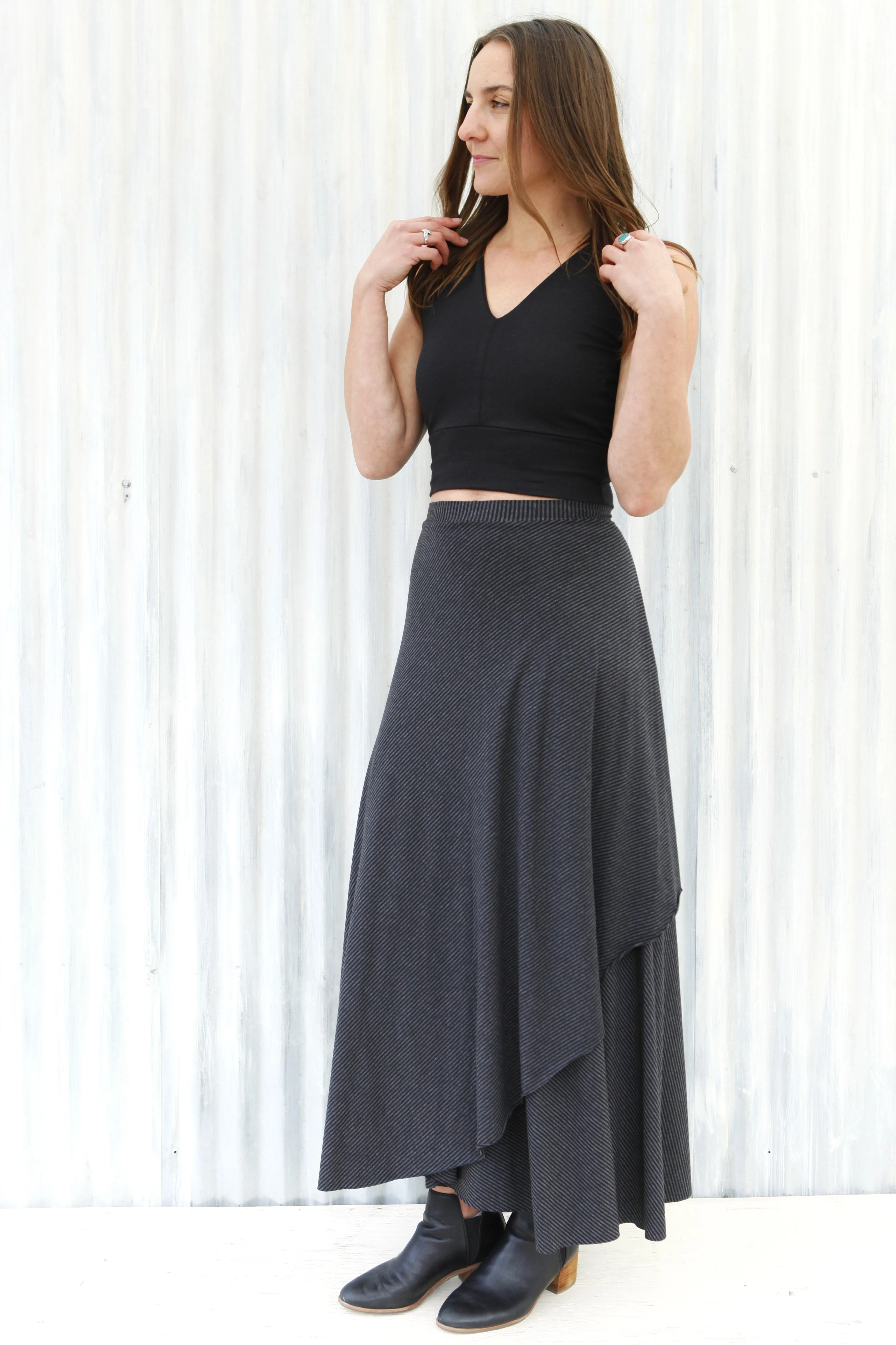 Granite Stripe Maxi Wrap Skirt