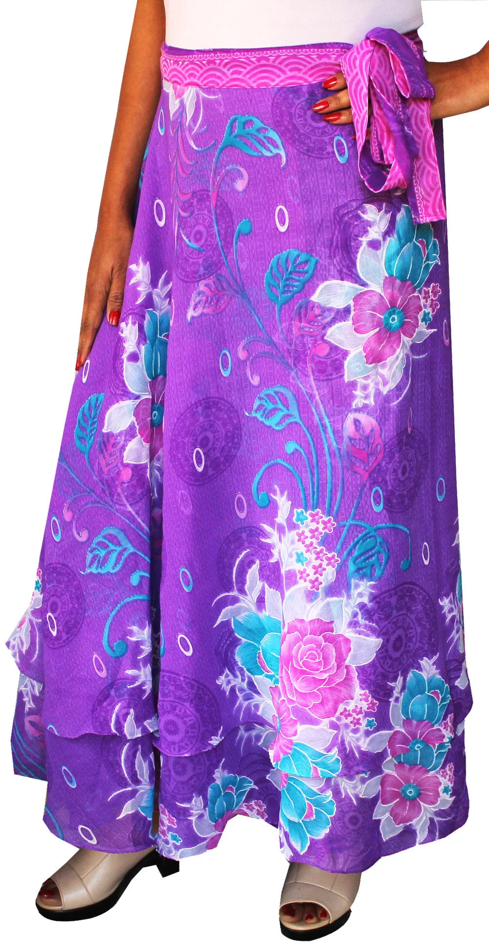 Indian Skirts Long Wrap Around Womens India Clothing (Purple)