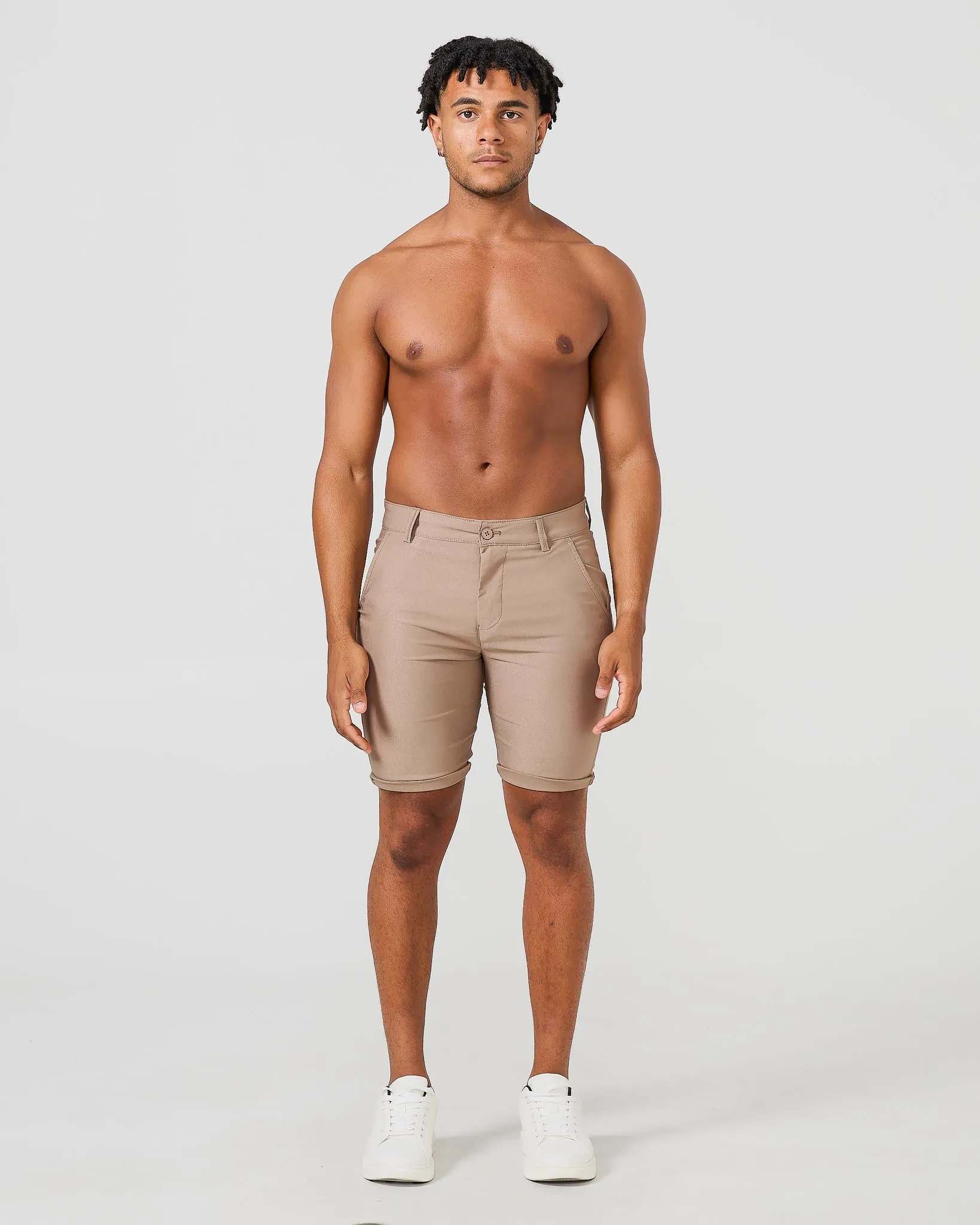 Khaki Stretch Chino Shorts