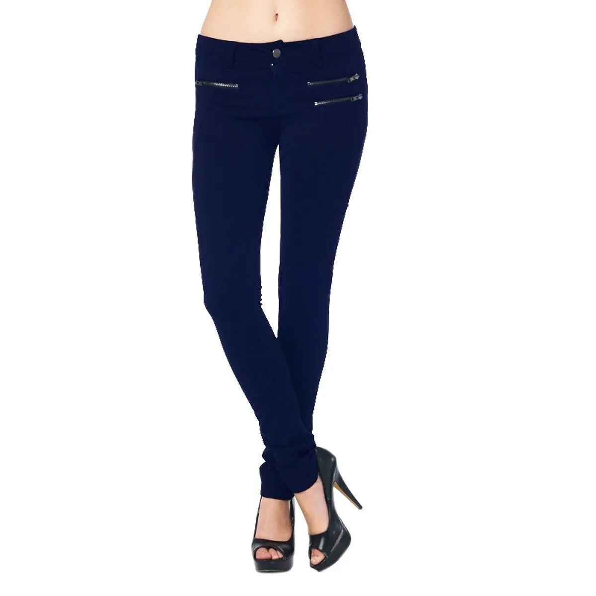 LA Society Active Wear Women's Low Rise Navy Blue Skinny Fit Leggings