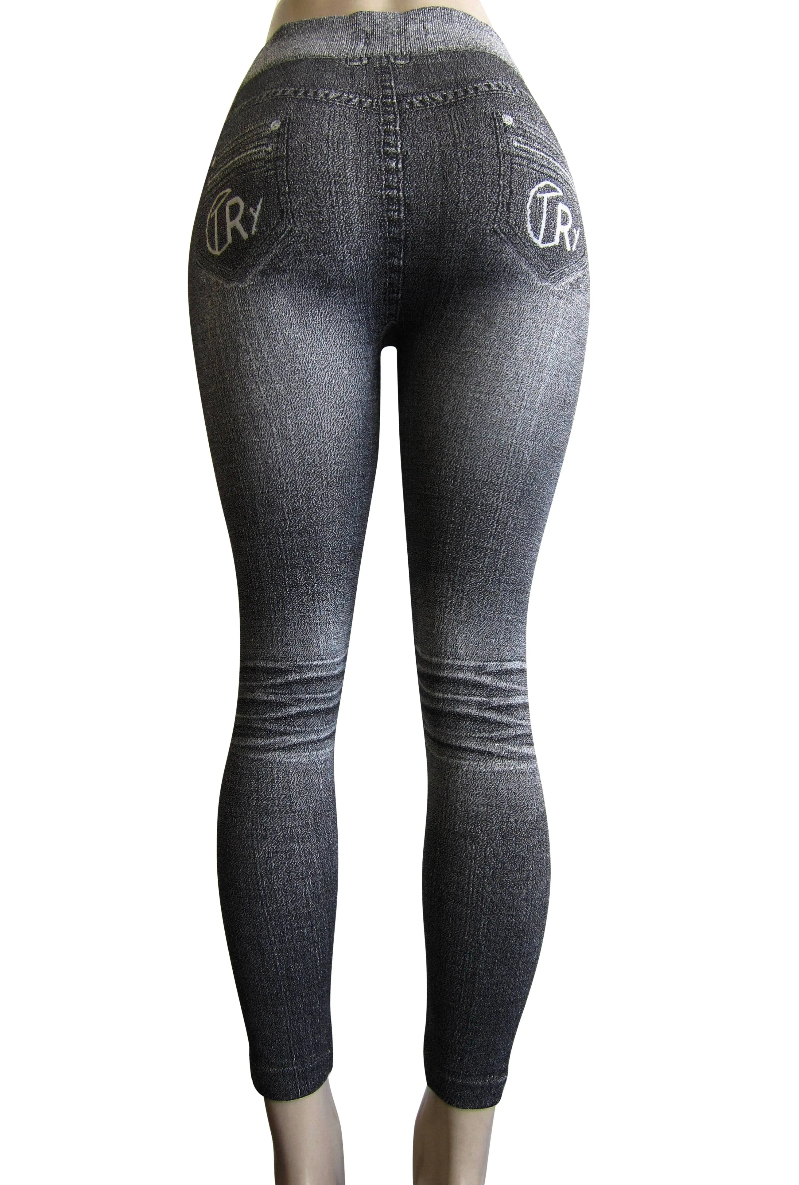 Leggings - Printed Denim Look  (FAB-9358)