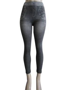 Leggings - Printed Denim Look  (FAB-9358)