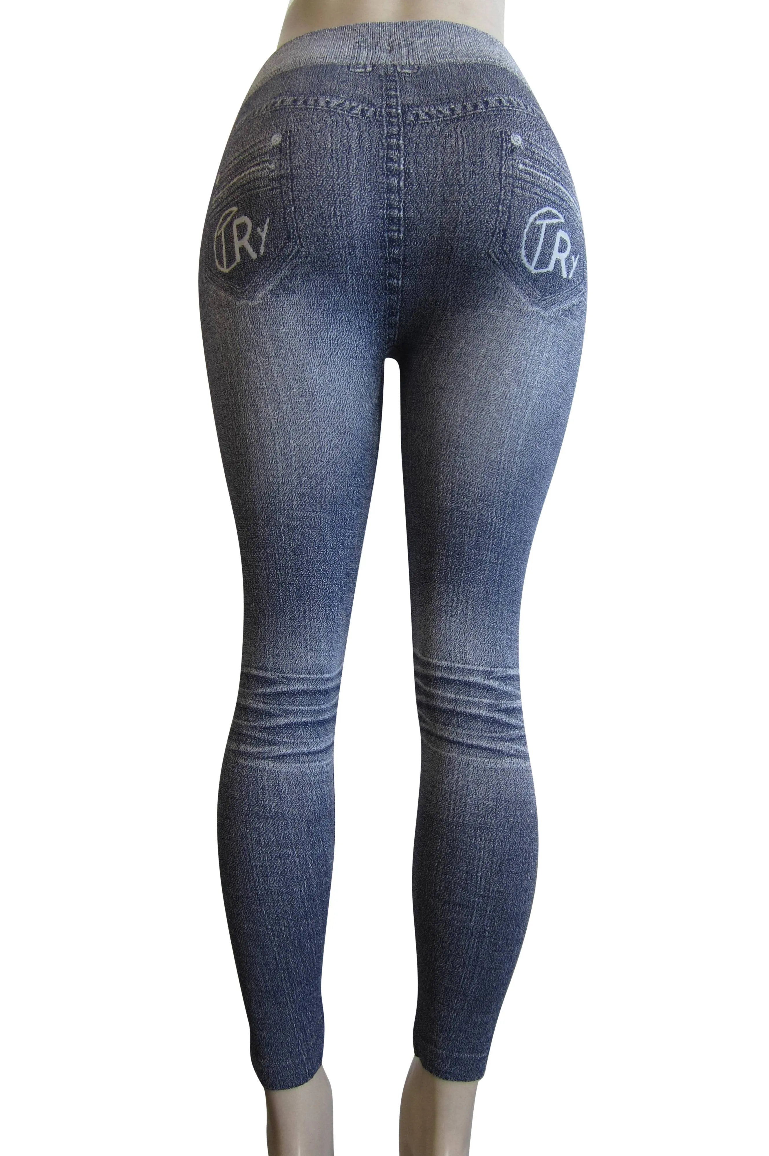 Leggings - Printed Denim Look  (FAB-9358)