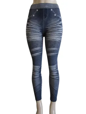 Leggings - Printed Denim Look   (FAB-9383)