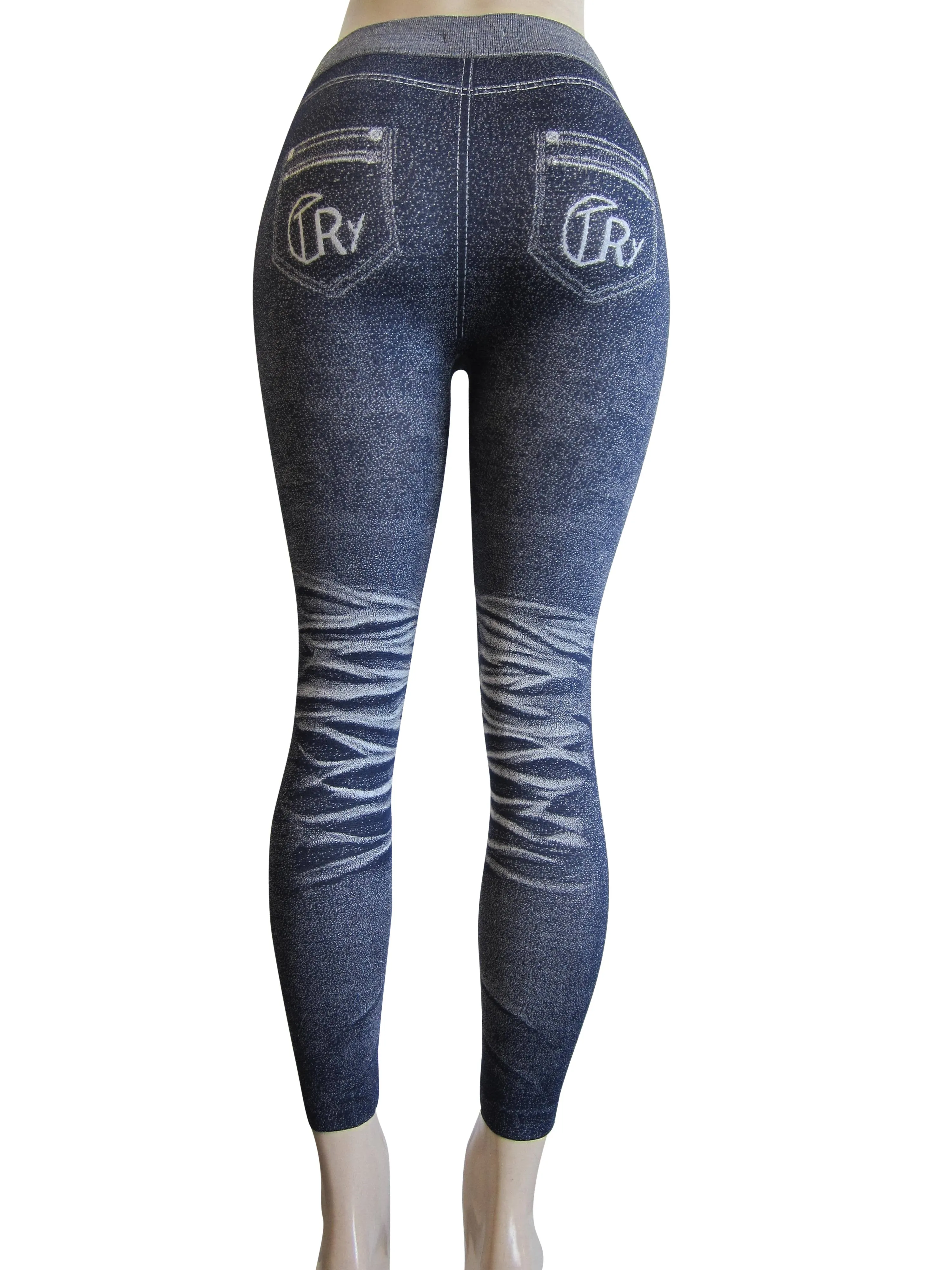 Leggings - Printed Denim Look   (FAB-9383)