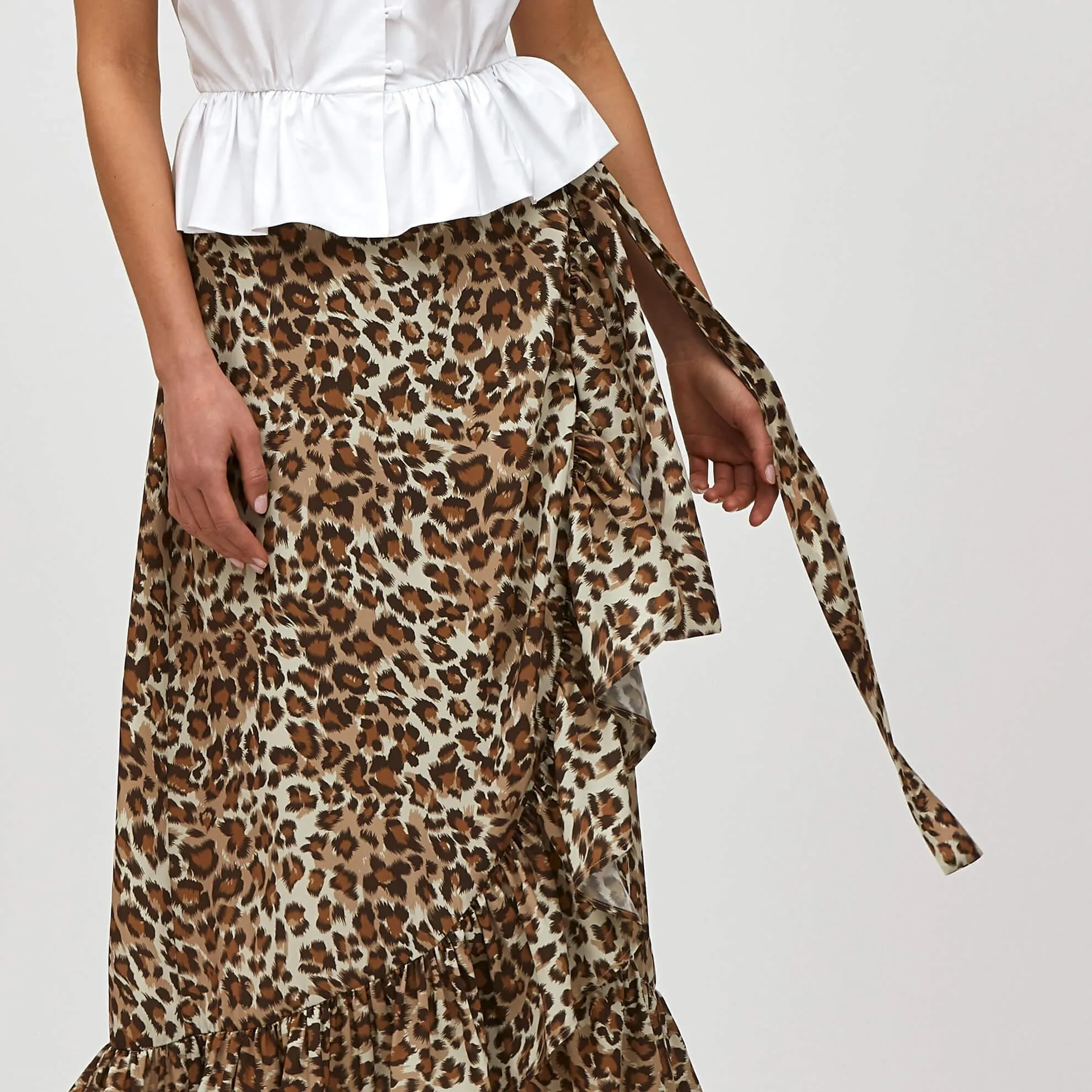 Leopard Wrap Maxi Skirt