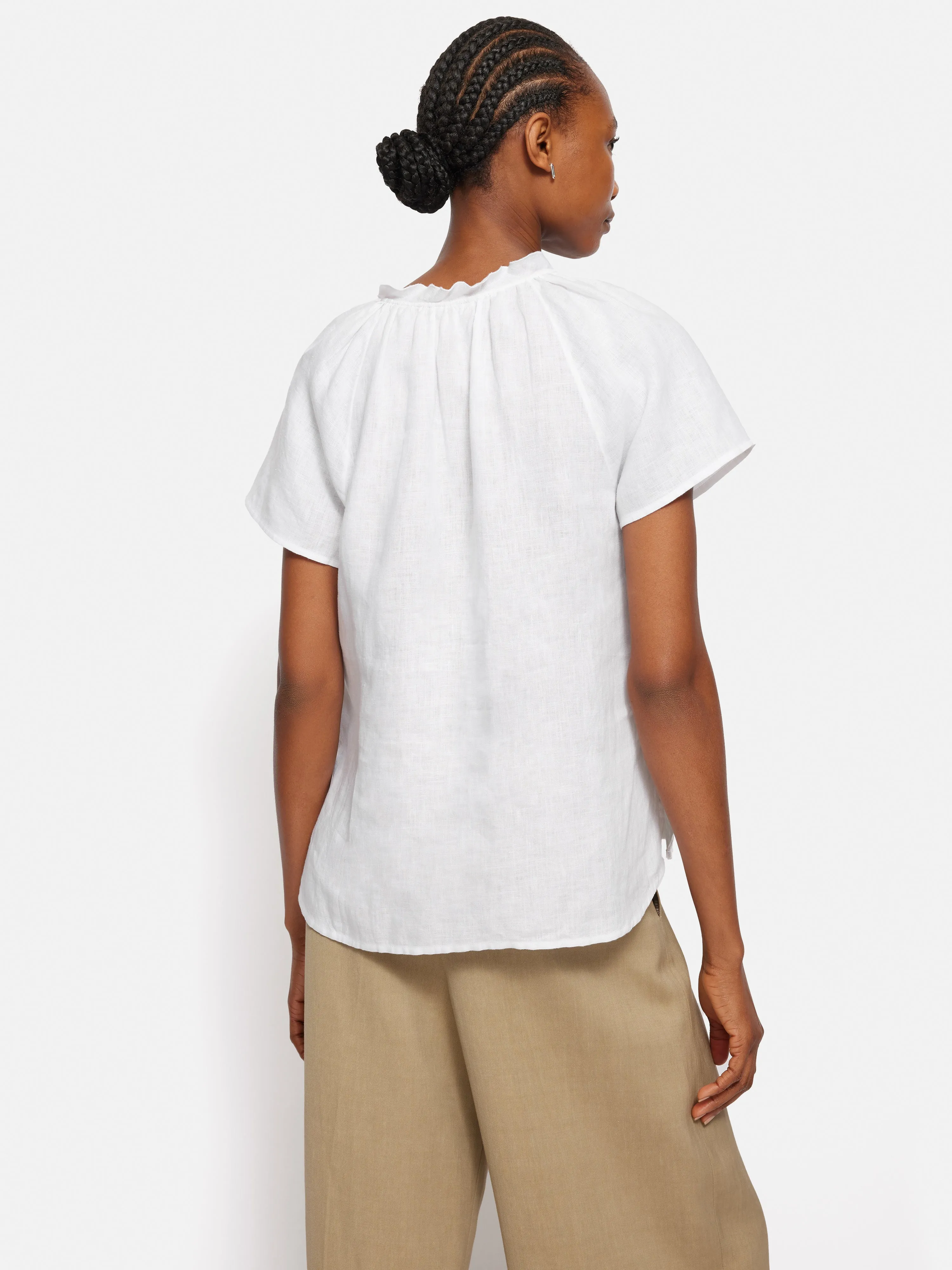 Light Linen Shell Top | White