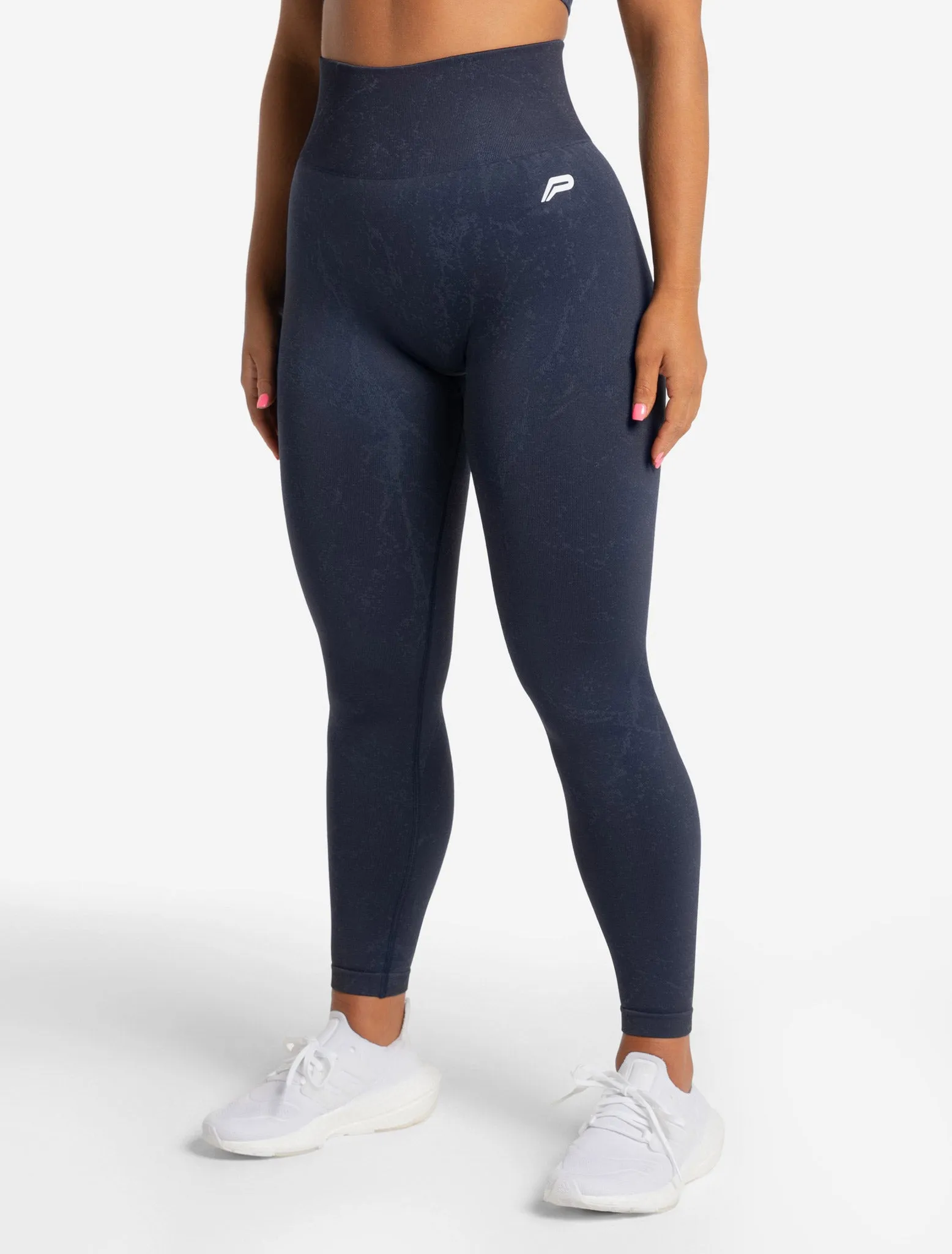 Marble Seamless Leggings - Navy