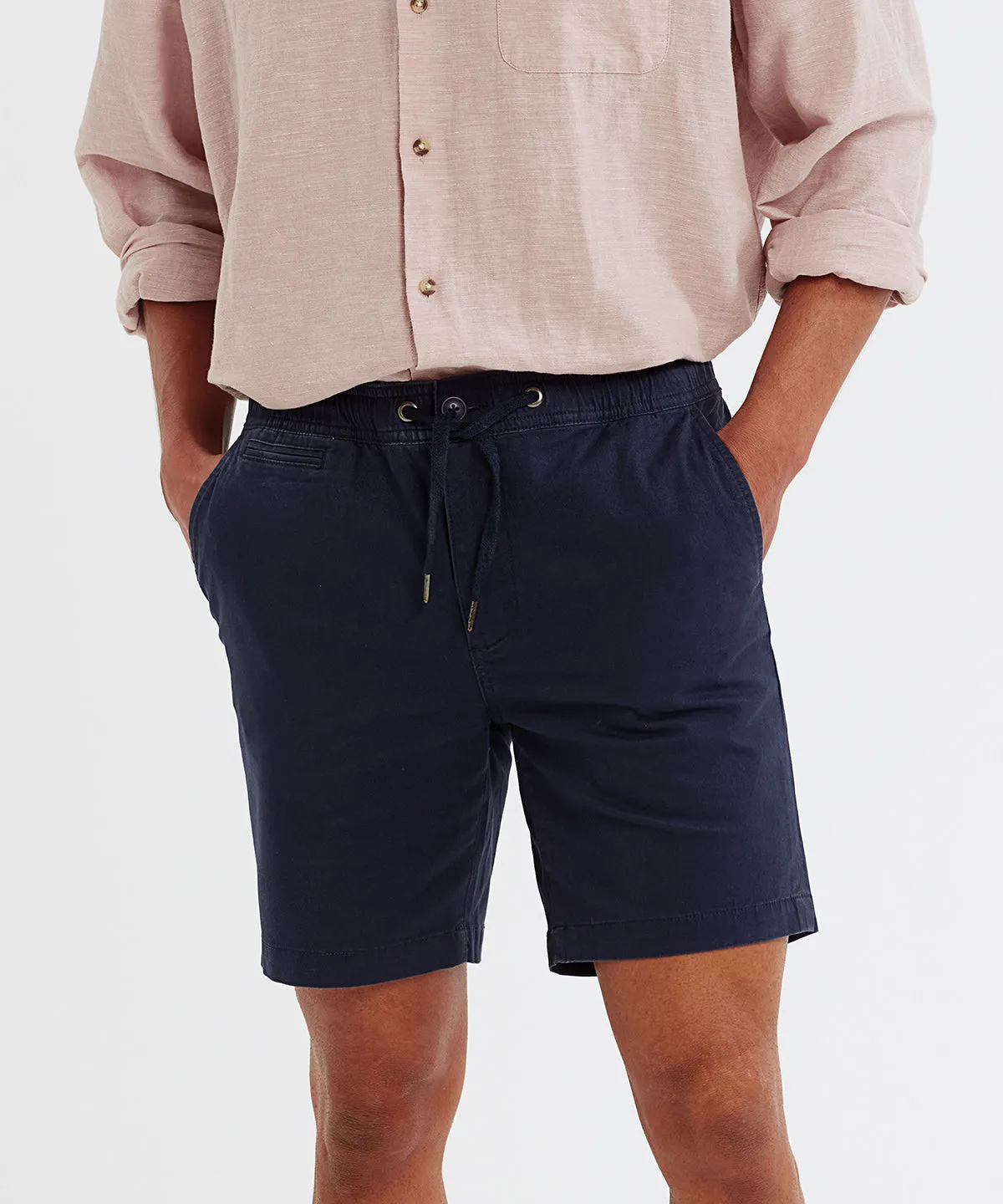 Mens drawstring chino shorts | Navy