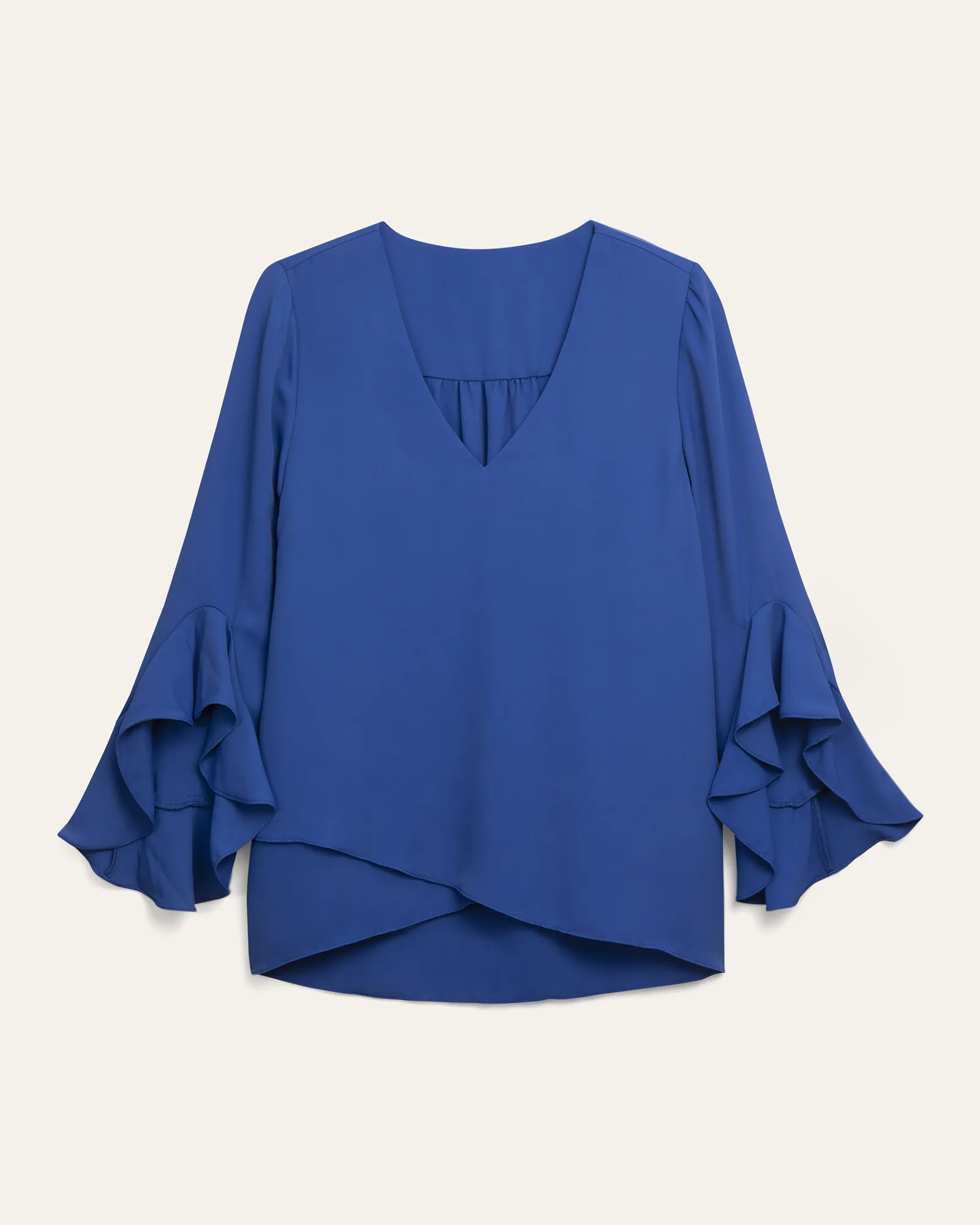 Nevelle Flutter-Sleeve Tunic | Azure Blue