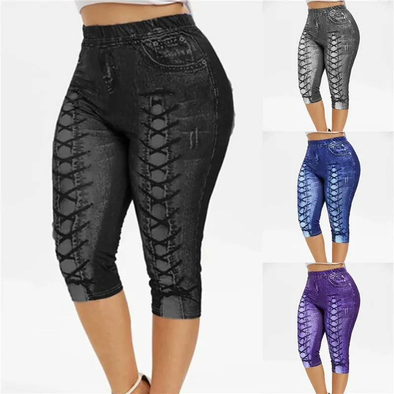 New Summer Women Printed Sports Yoga Leggings Print Yoga Leggings