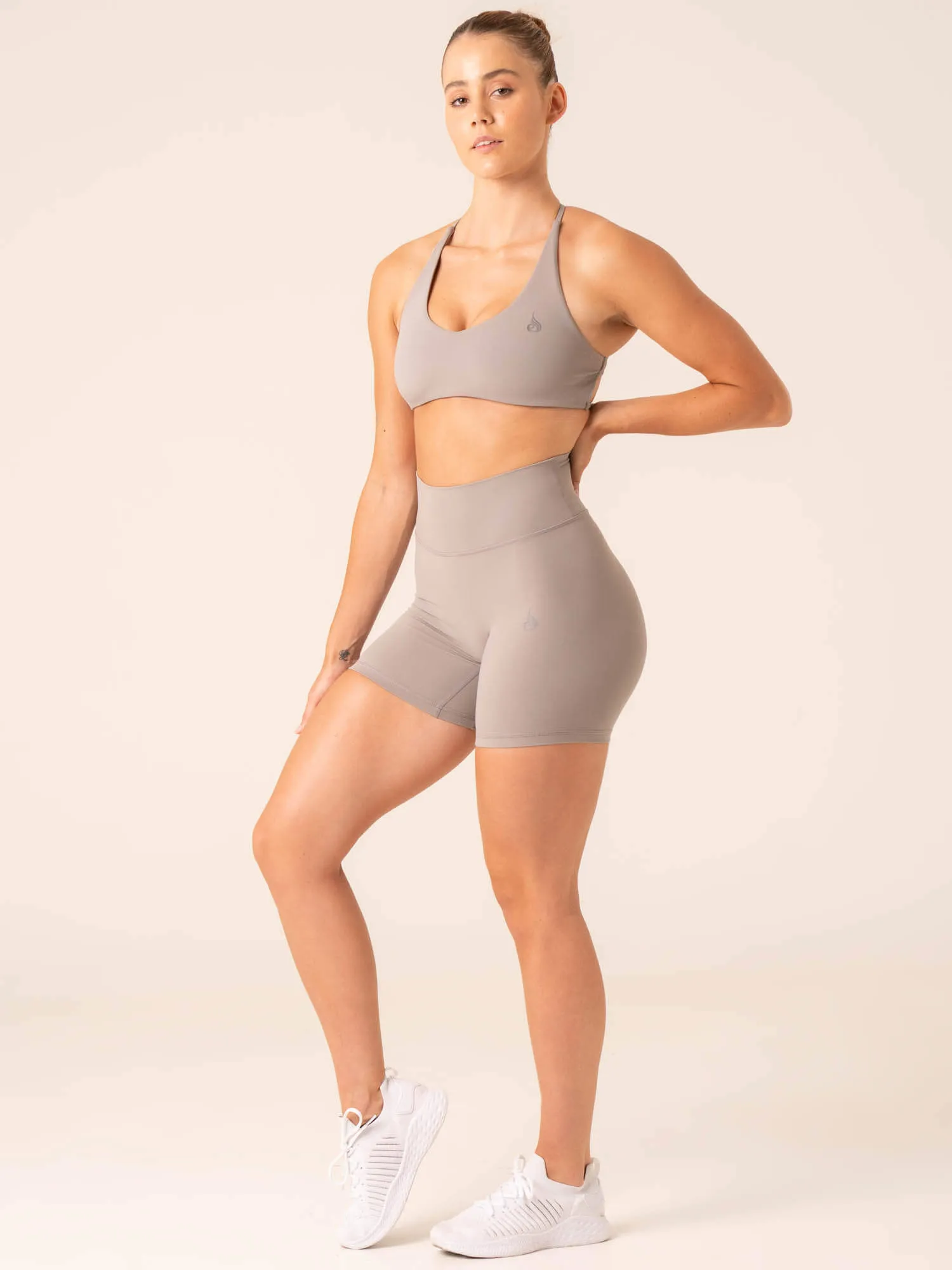 NKD High Waisted Scrunch Shorts - Steel Grey