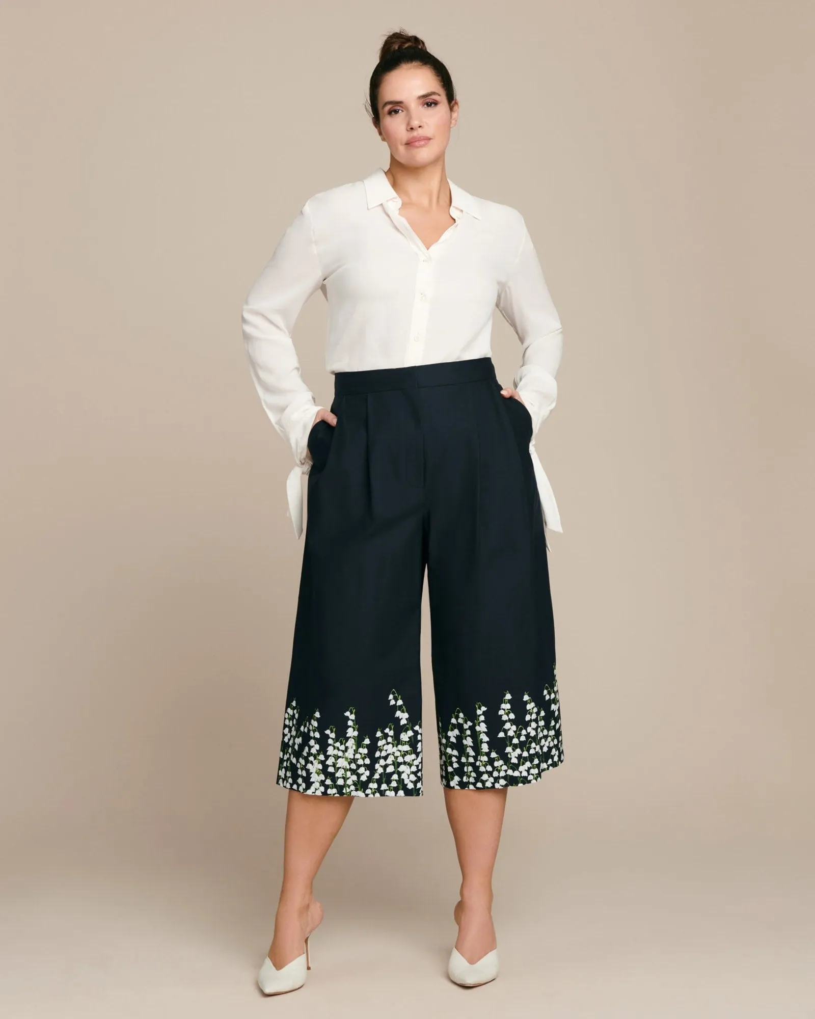 Pleat Front Culotte | Lily Black