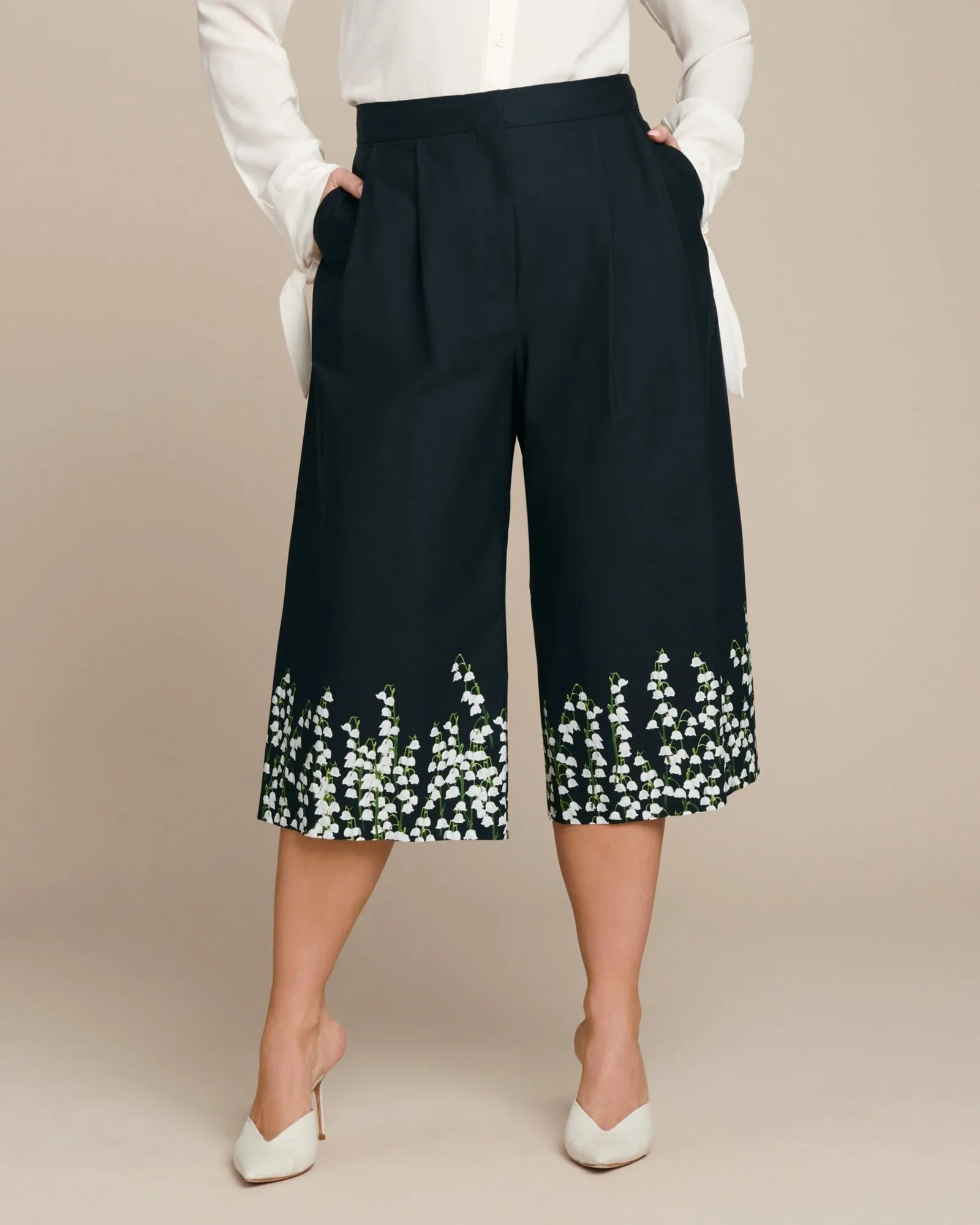 Pleat Front Culotte | Lily Black