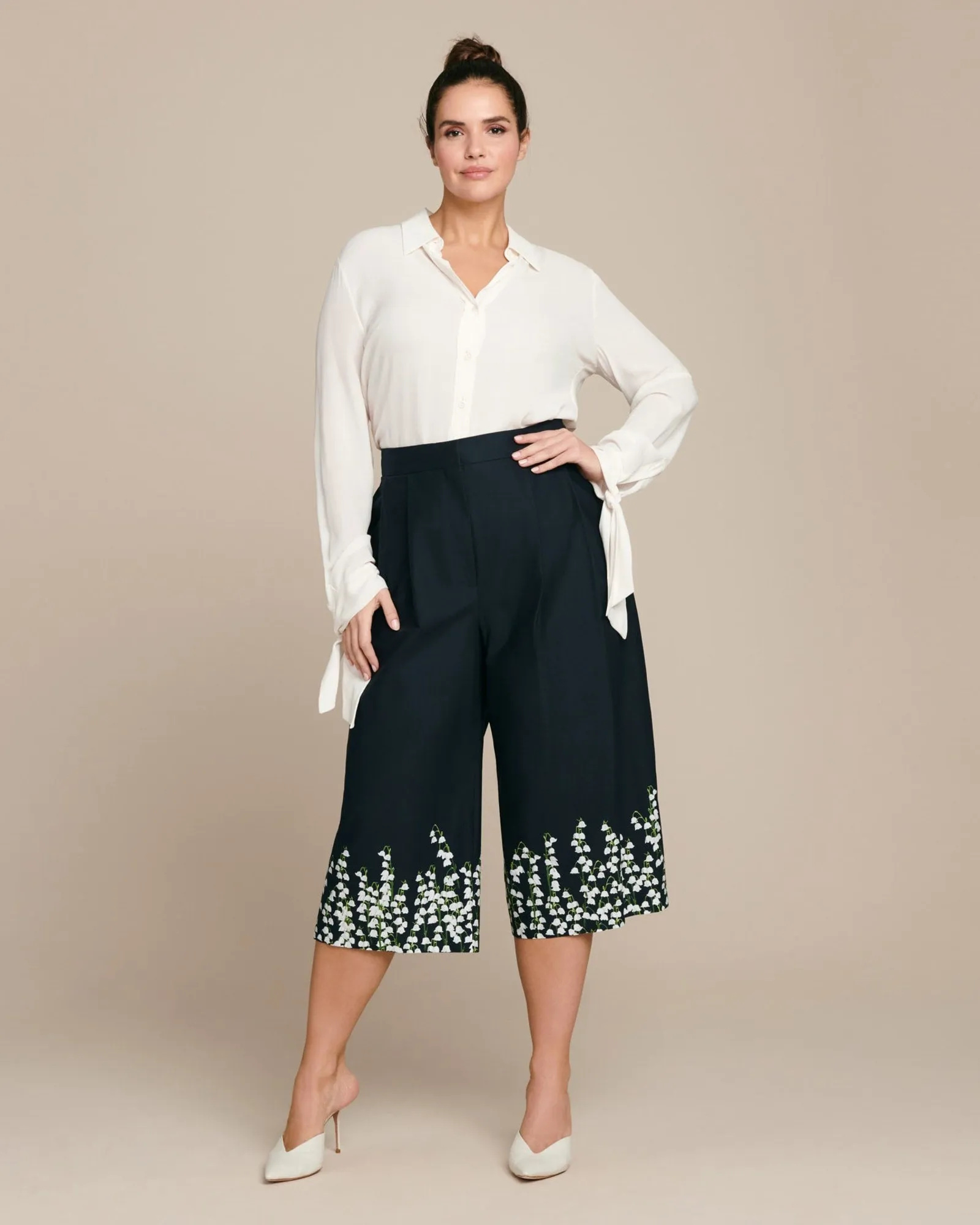 Pleat Front Culotte | Lily Black