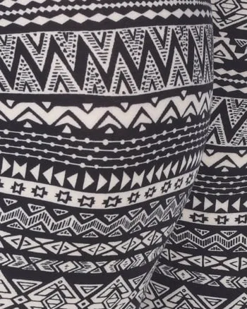 Printed Leggings | Black White Geometric