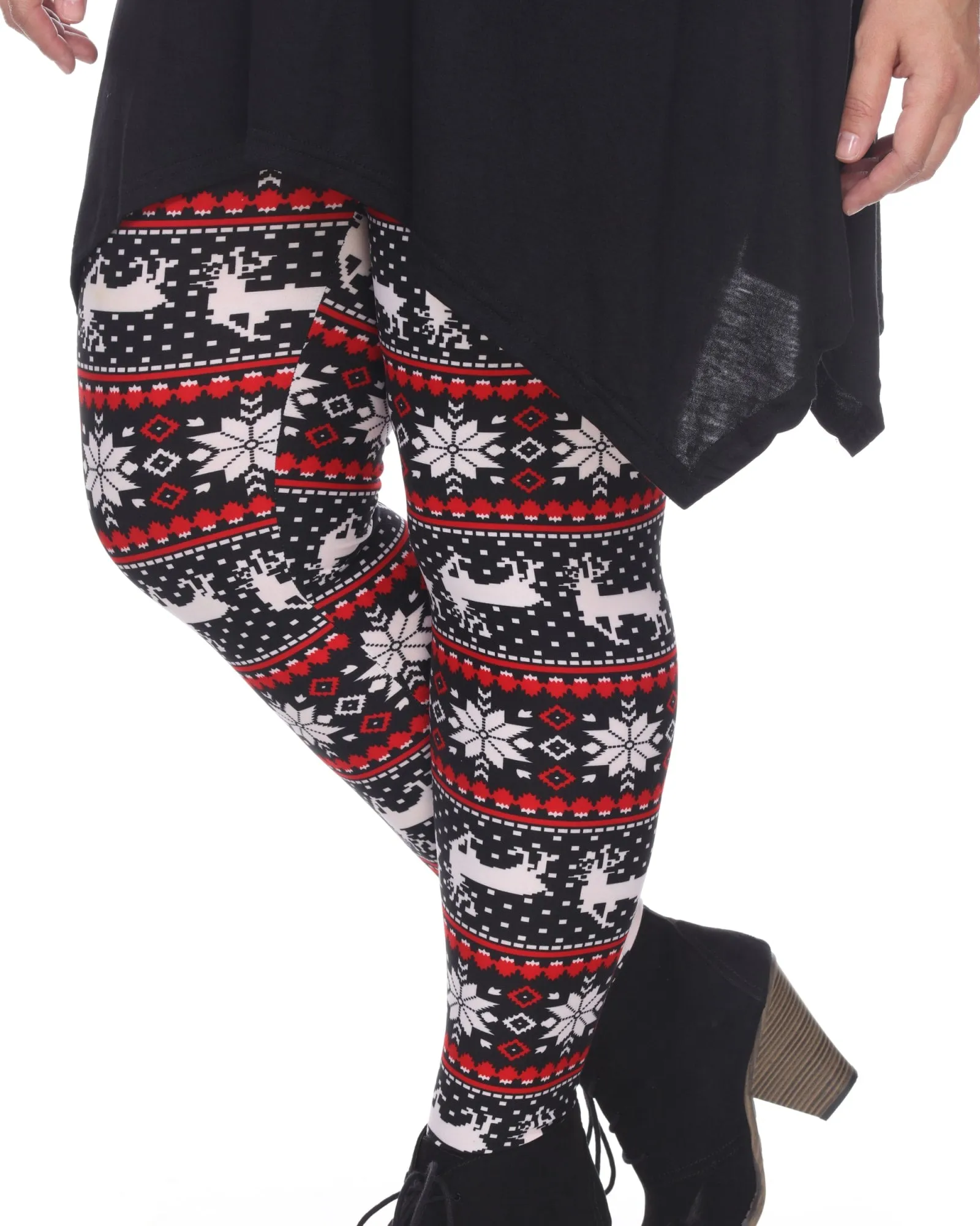 Printed Leggings | Blk Wht Red