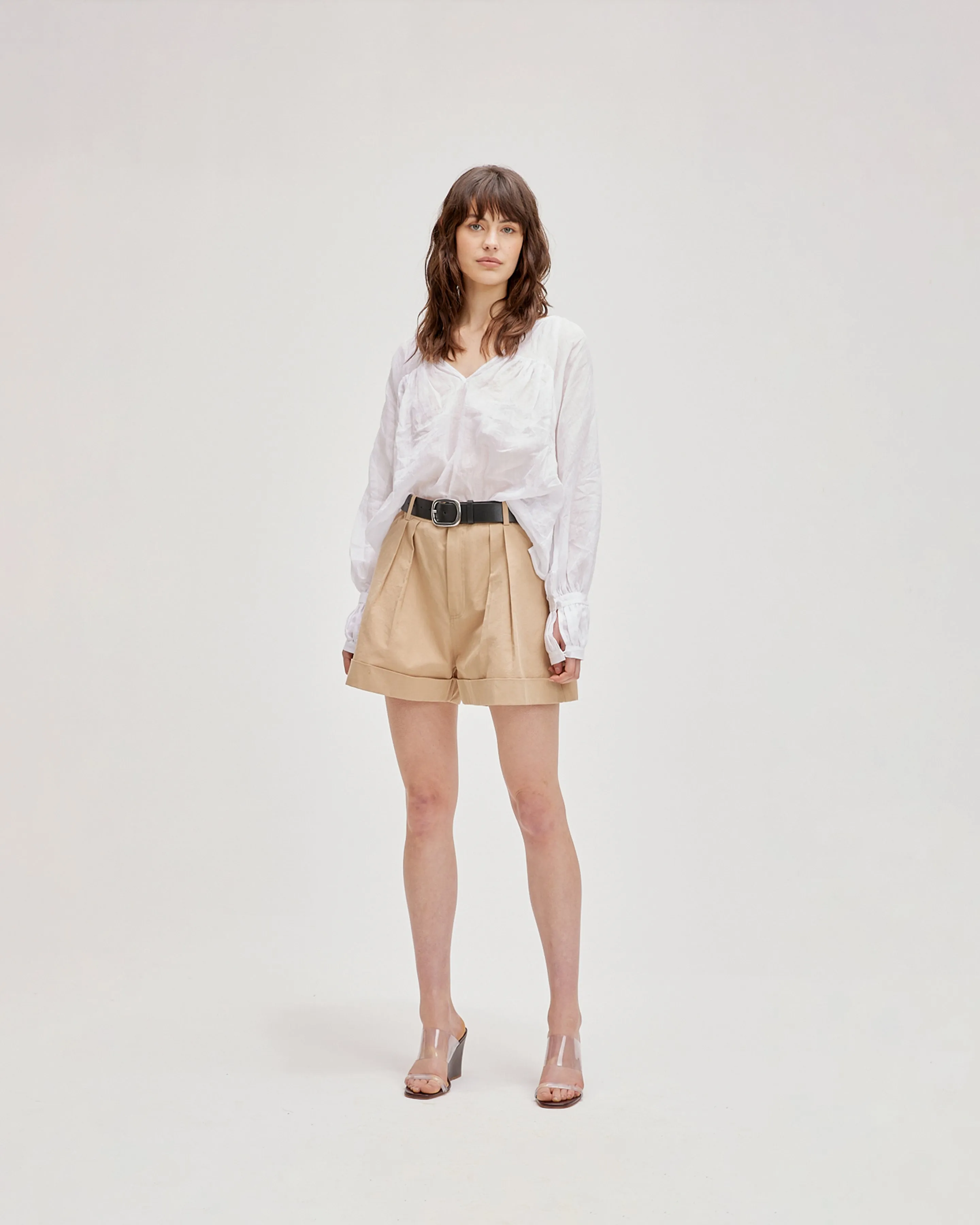 RAFFIA SHORT CAMEL