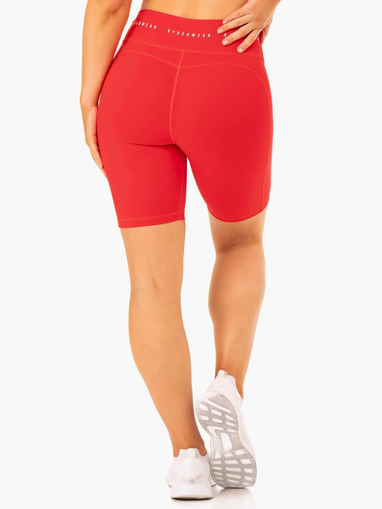 Reflex High Waisted Bike Shorts - Red