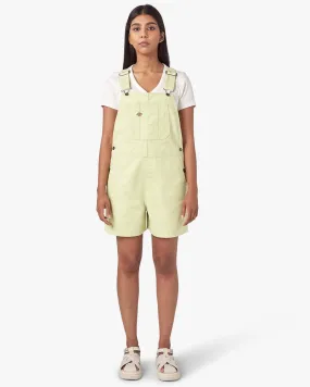 Relaxed Fit Duck Bib Shortalls - Pale Green