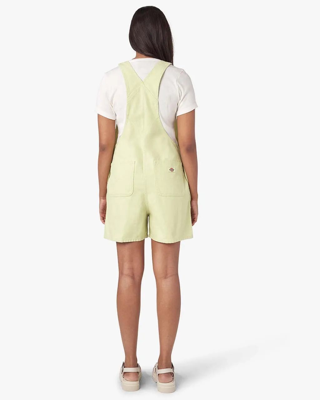 Relaxed Fit Duck Bib Shortalls - Pale Green