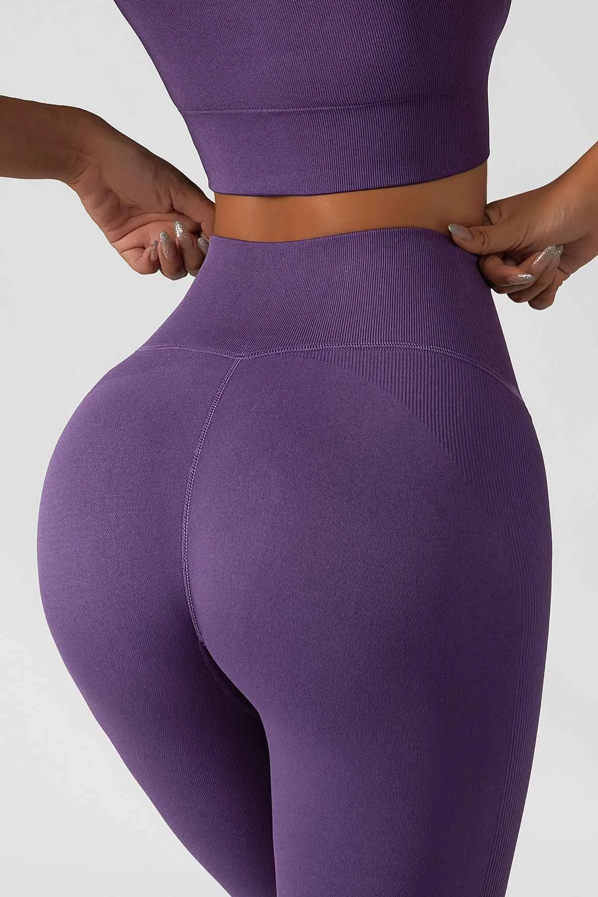 Ribbed High Rise Seamless Leggings