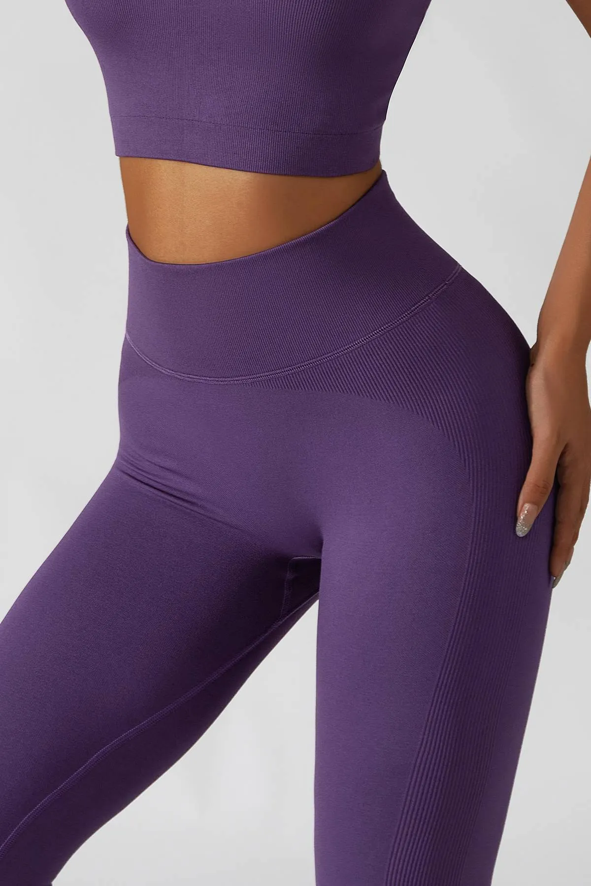 Ribbed High Rise Seamless Leggings