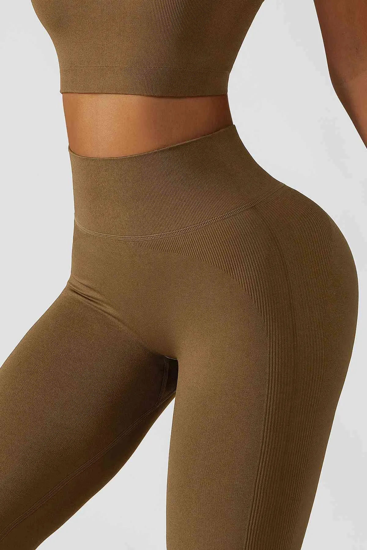 Ribbed High Rise Seamless Leggings