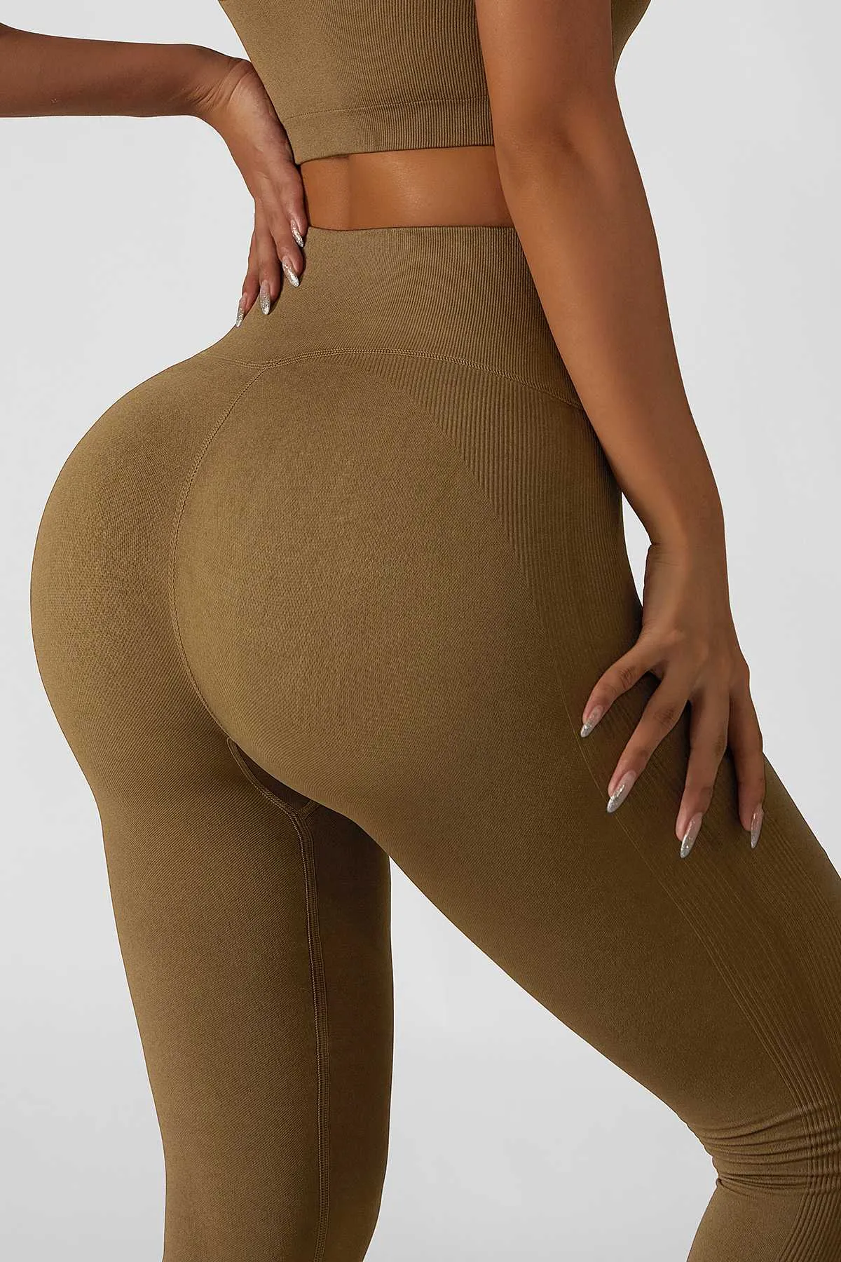 Ribbed High Rise Seamless Leggings