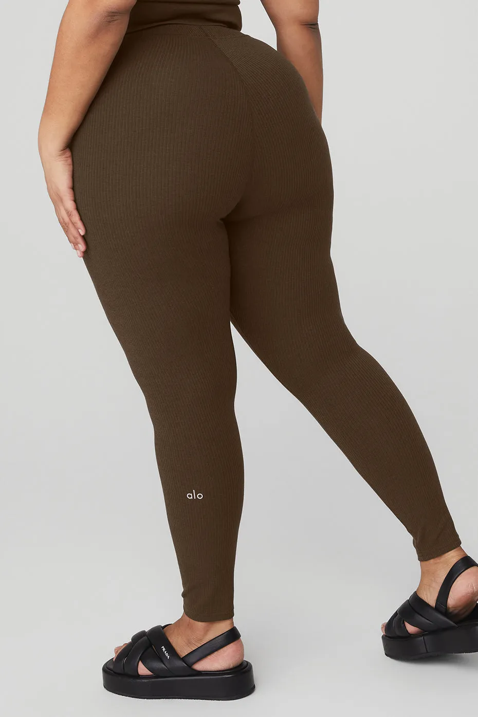 Ribbed High-Waist 7/8 Blissful Legging - Espresso