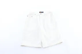 Route 66 Relaxed Fit White Denim Shorts