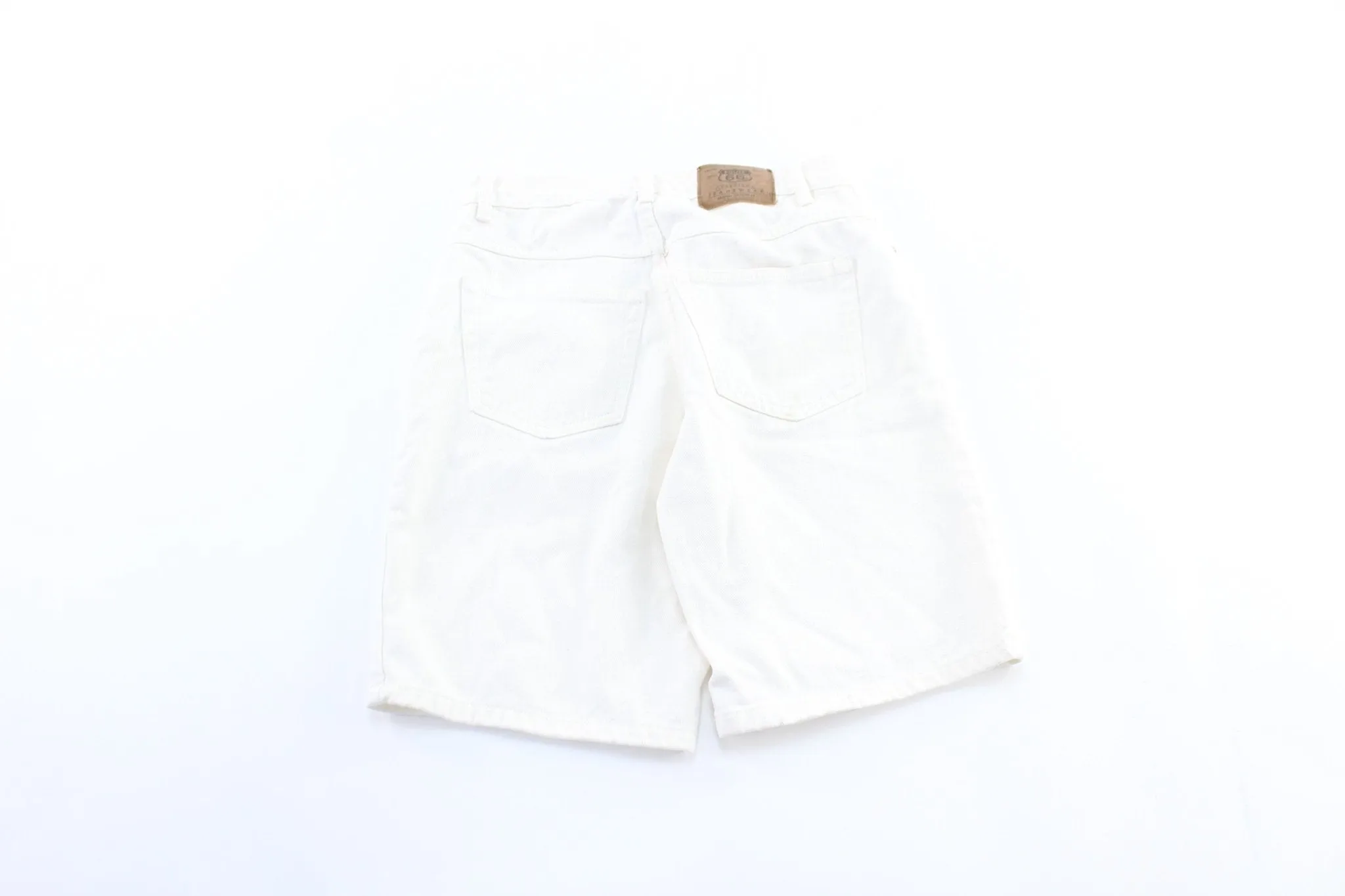 Route 66 Relaxed Fit White Denim Shorts