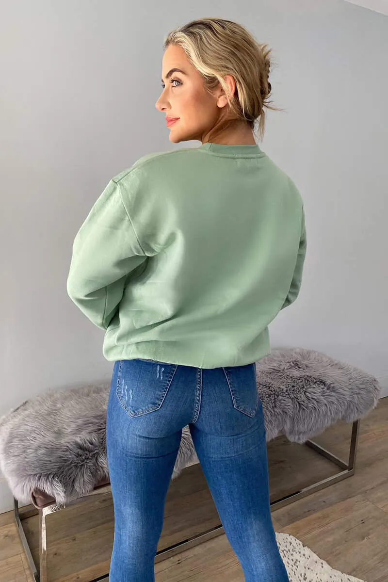 Sage Liberte Printed Sweatshirt